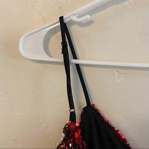 Forever 21 Red & Silver Fully Sequined Mini Dress Large - Picture 5 of 9